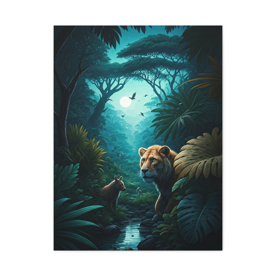 Moonlit Jungle Guardian Wall Art & Canvas Prints