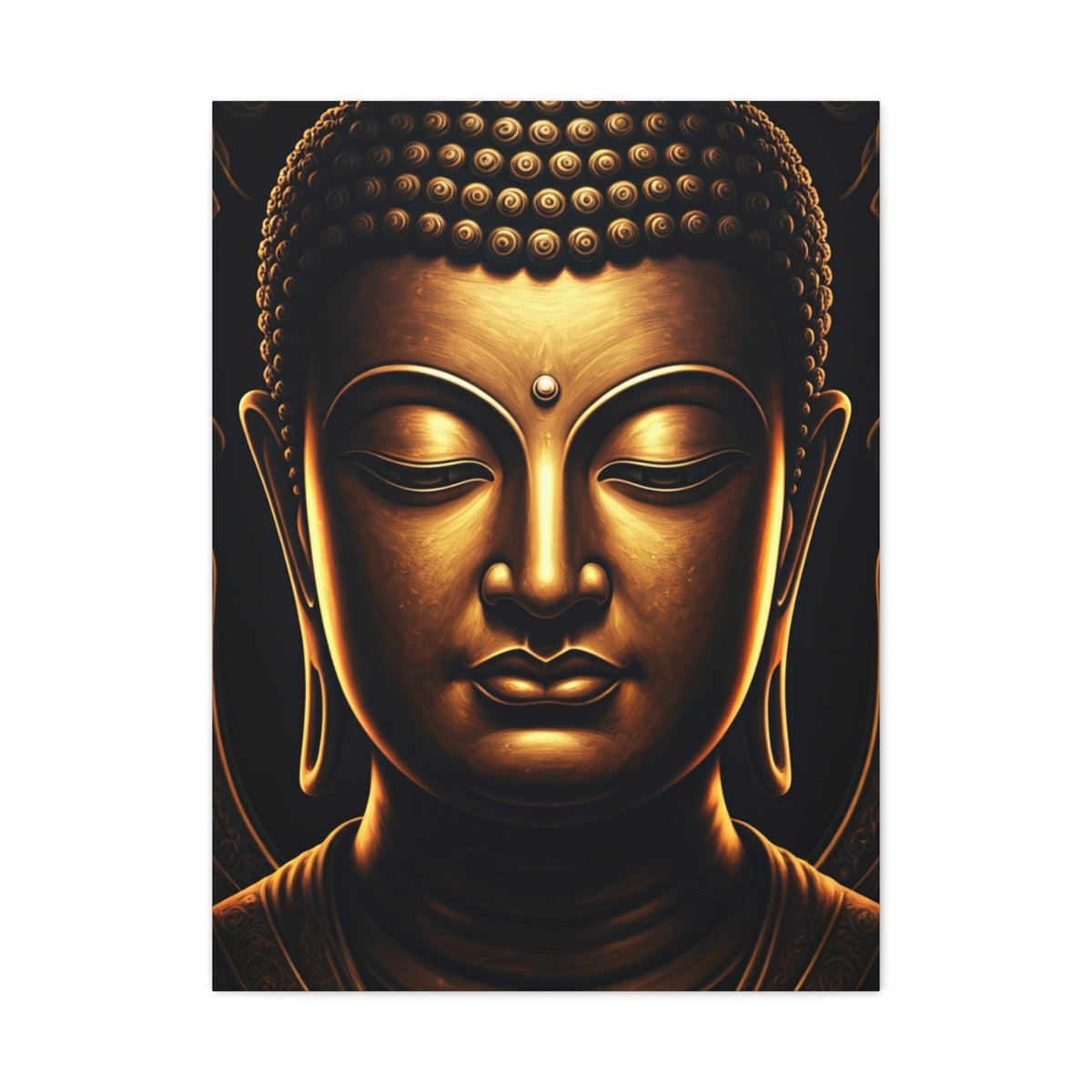 Sacred Golden Calm Buddha Portrait Wall Art & Canvas Prints