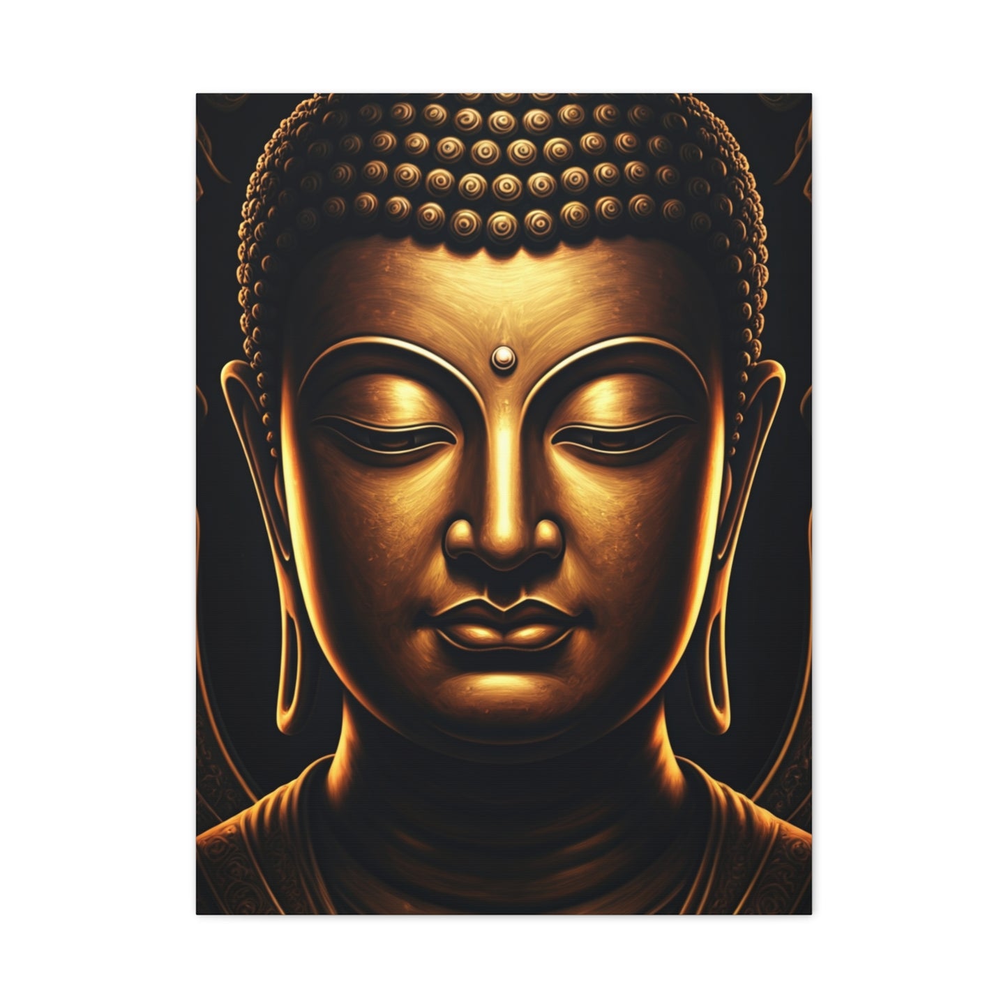 Sacred Golden Calm Buddha Portrait Wall Art & Canvas Prints