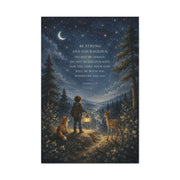 Joshua 1:9 Courage Night Path Scripture Wall Art & Canvas Print