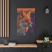 Lavender Field Fox Sunrise Wall Art & Canvas Print