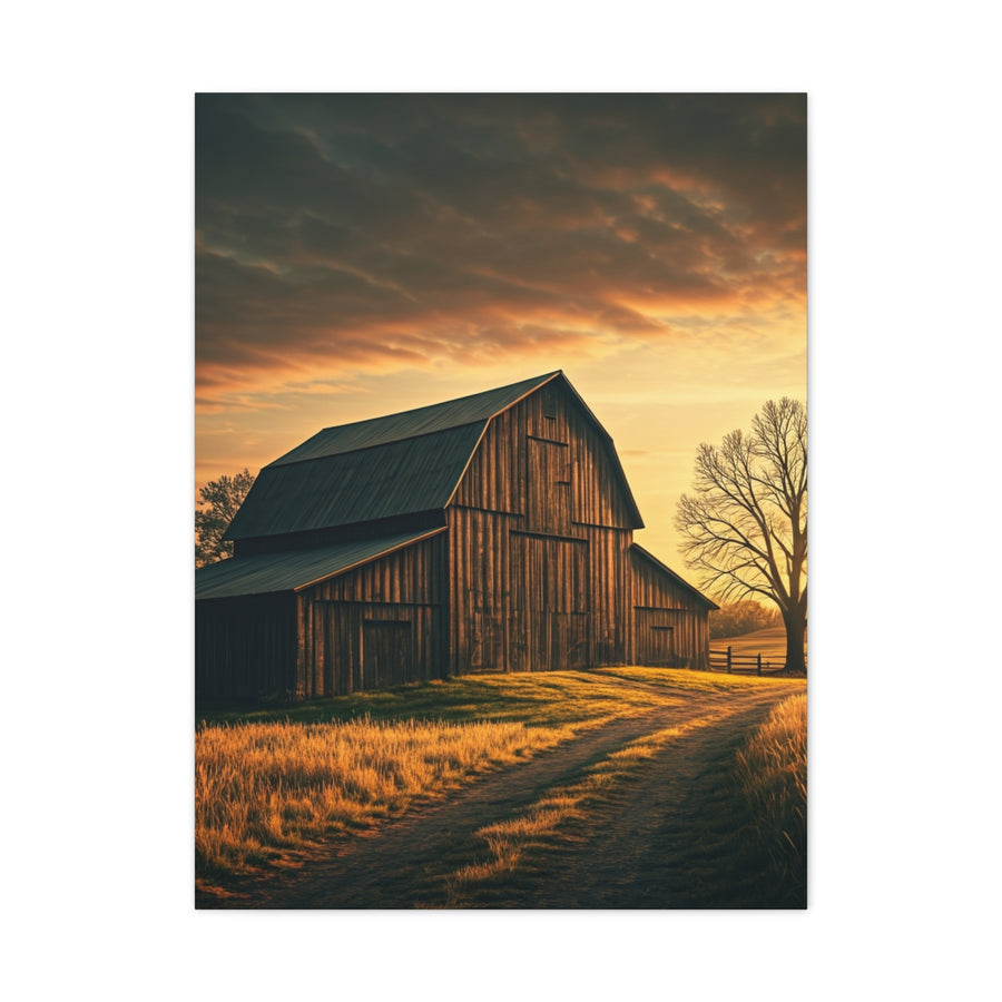 Rustic Barn Along the Country Path Wall Art & Canvas Prints