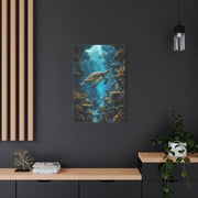 Deep Reef Canyon Turtle Journey Tropical Wall Art & Canvas Print