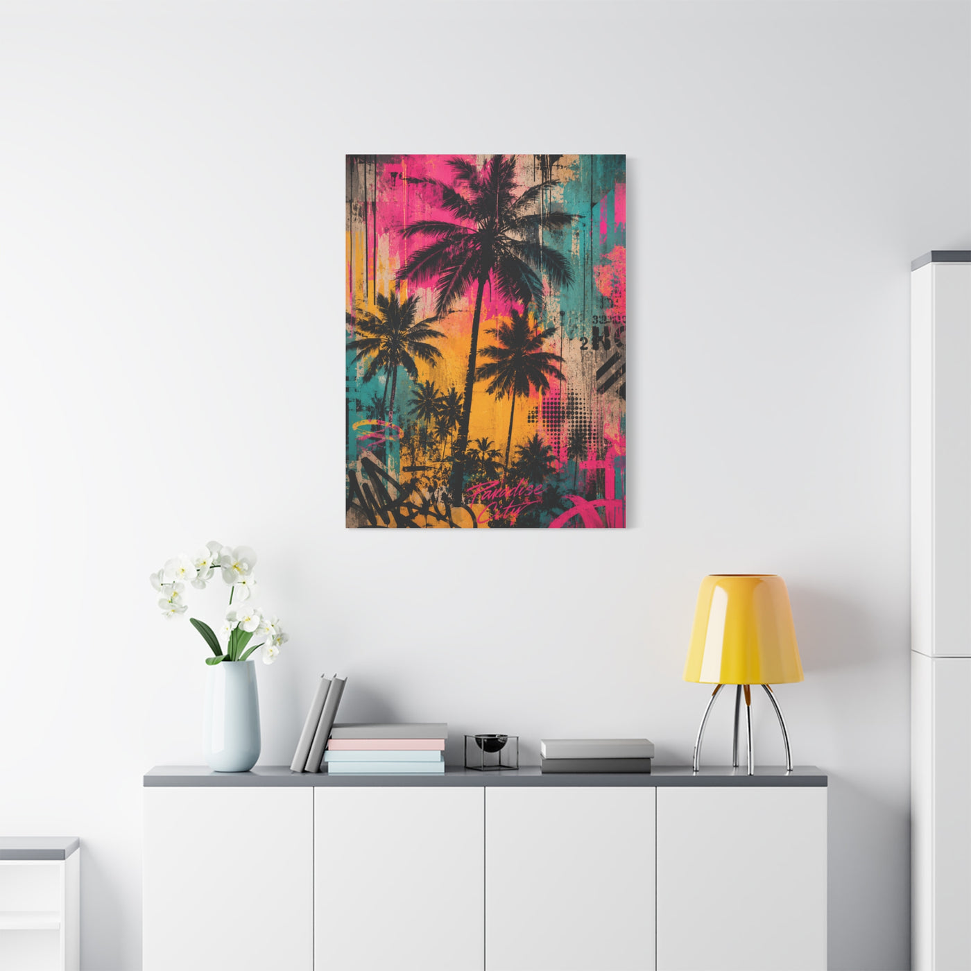 Urban Tropical Graffiti Palm Statement Tropical Wall Art & Canvas Print