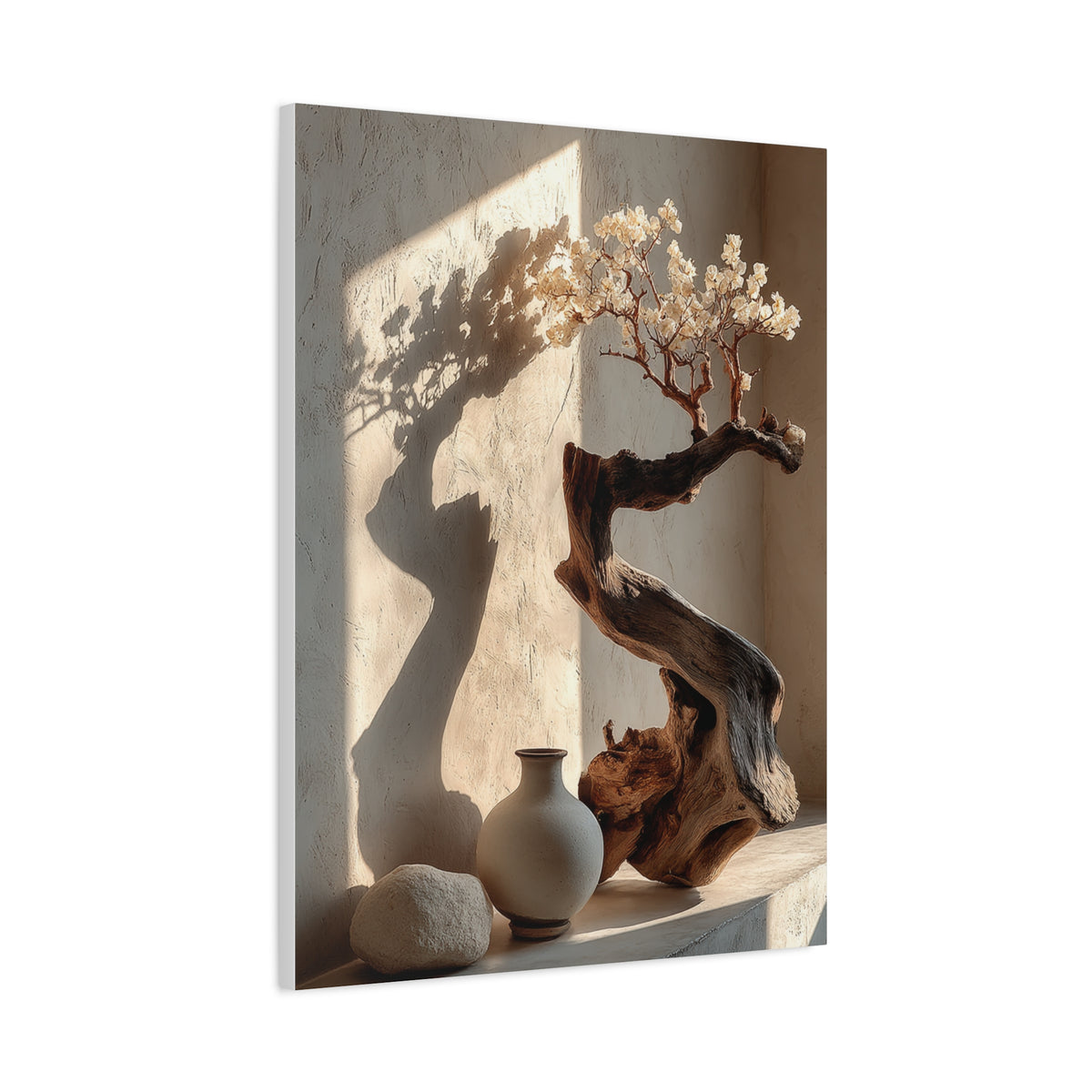Sculptural Driftwood Bonsai Wall Art & Canvas Print