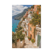 Mediterranean Cliffside Village Wall Art & Canvas Print