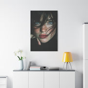 Wind-Swept Freckled Muse Portrait Wall Art & Canvas Print