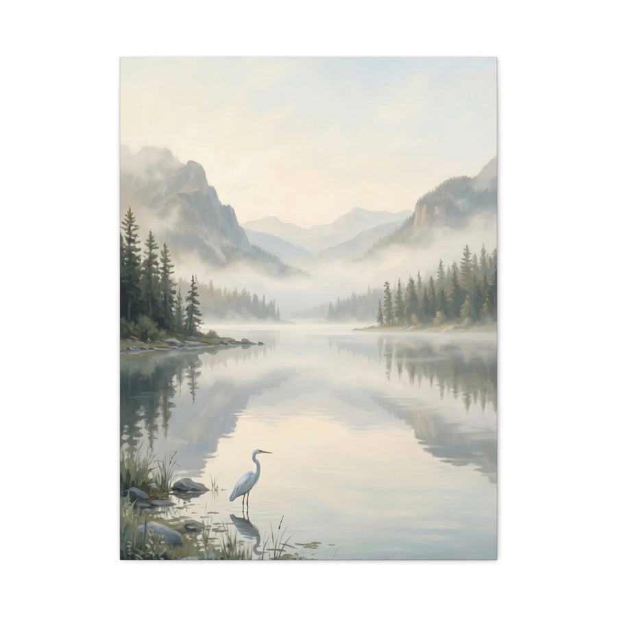 Be Still Mountain Lake Scripture Wall Art & Canvas Print