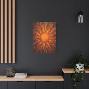 Fiery Impasto Sunburst Painting Wall Art & Canvas Print