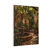 Hidden Courtyard Garden Fountain Wall Art & Canvas Print