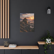 Lion at Sunrise Over Savannah Valley Wall Art & Canvas Print