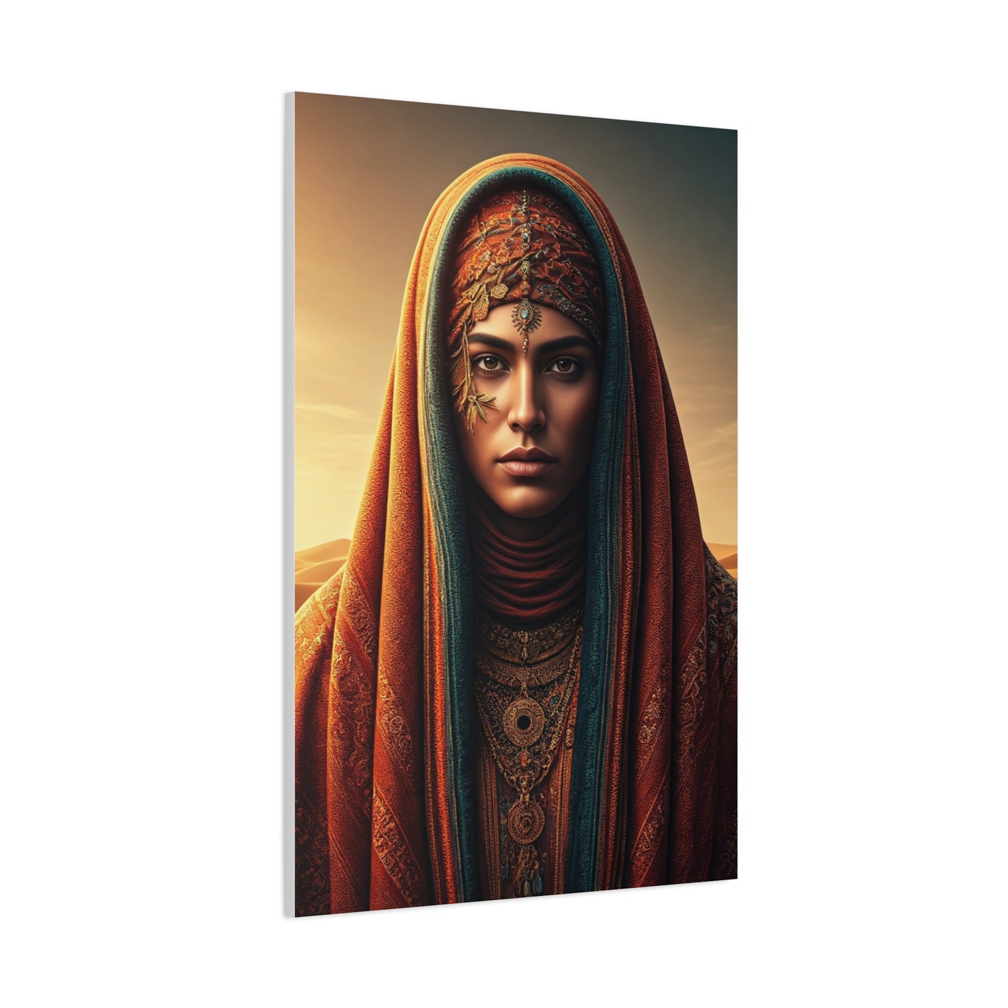 Desert Veil Woman Portrait Wall Art & Canvas Prints