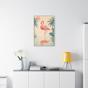 Minimal Flamingo Sunset Reflection Tropical Wall Art & Canvas Print