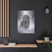 Great Grey Owl Winter Mist Portrait Wall Art & Canvas Print