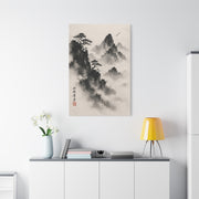Japanese Sumi-e Misty Peaks Wall Art & Canvas Print