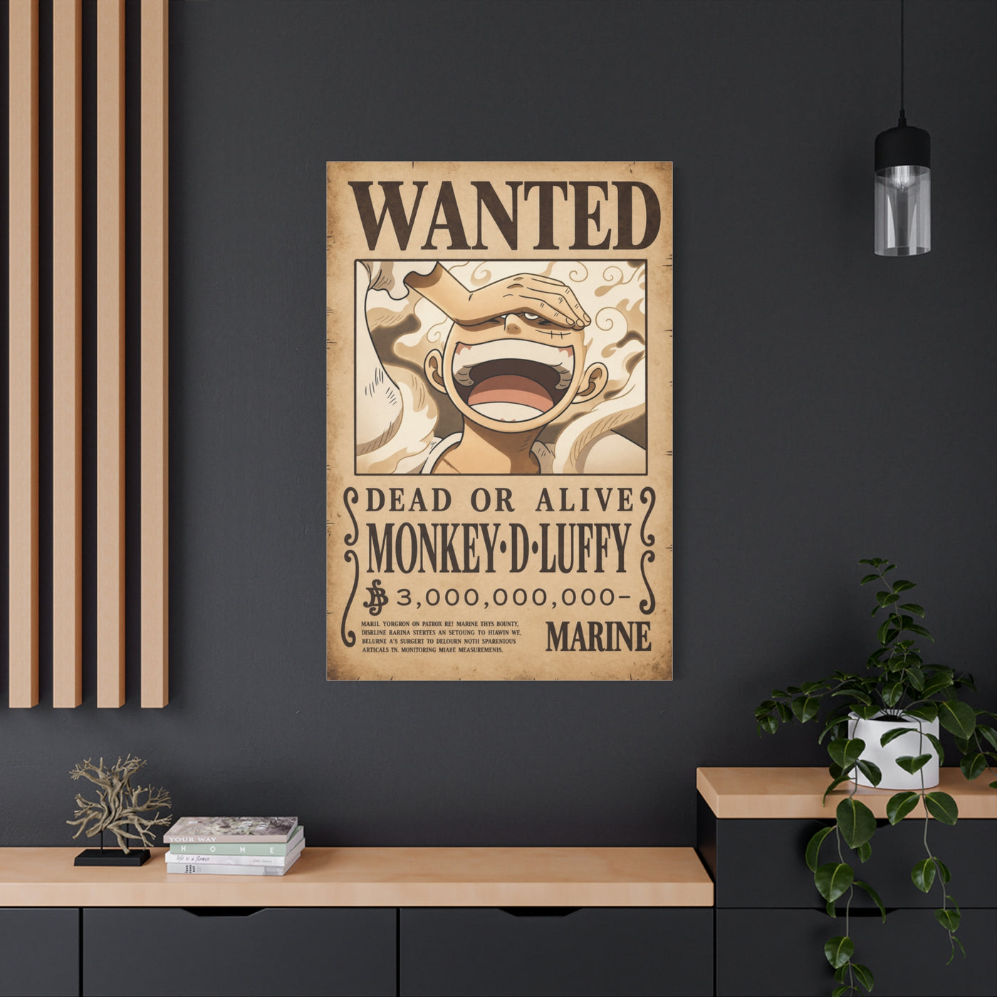 One Piece Monkey D. Luffy Gear 5 Wanted Poster Wall Art & Canvas Print