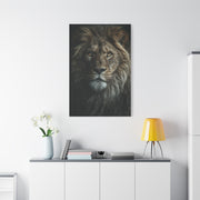 Lion Close Portrait Intense Gaze Wall Art & Canvas Print