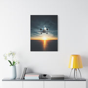 Sunset Runway Lift-Off Jet Wall Art & Canvas Prints