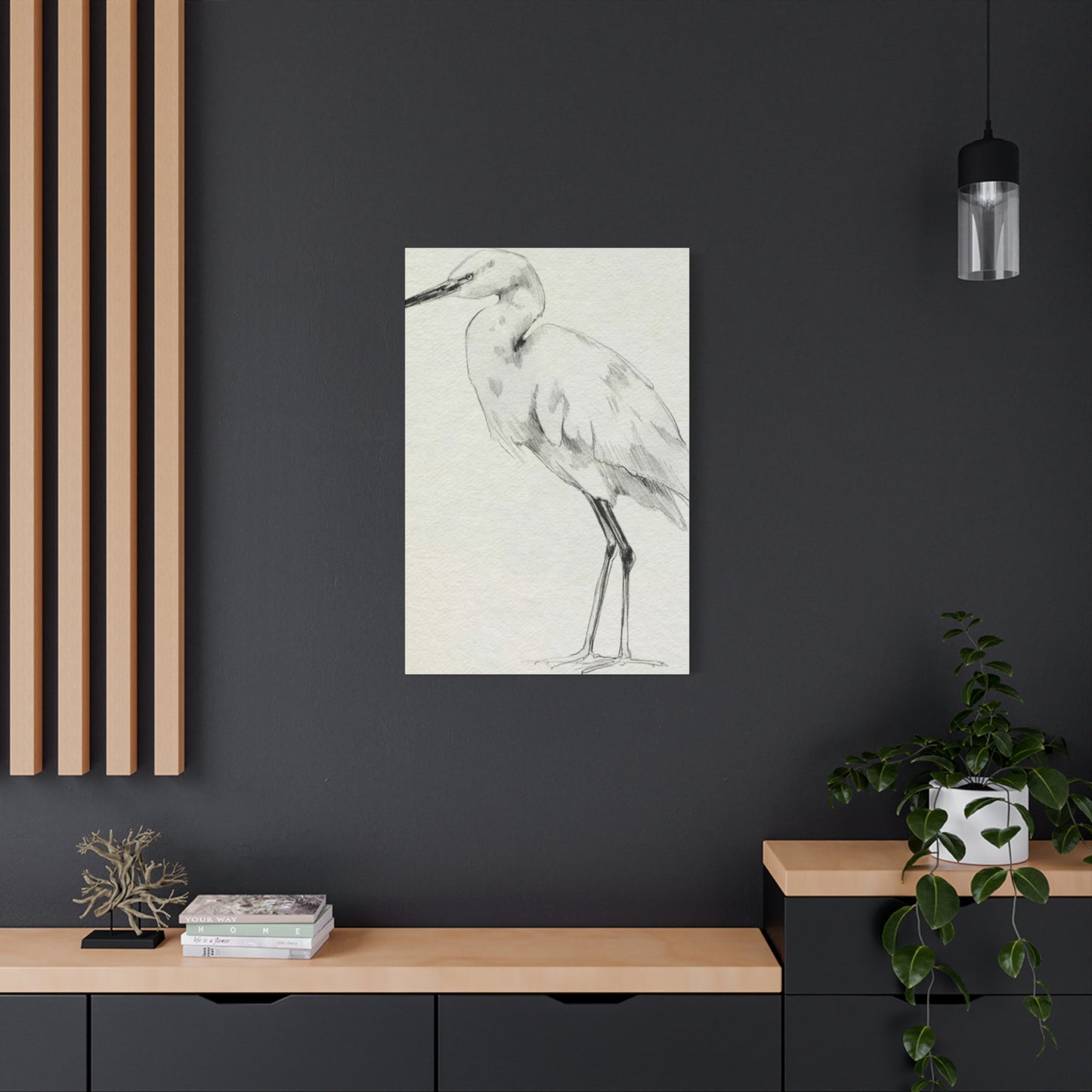 Herons Drawing Wall Art & Canvas Prints