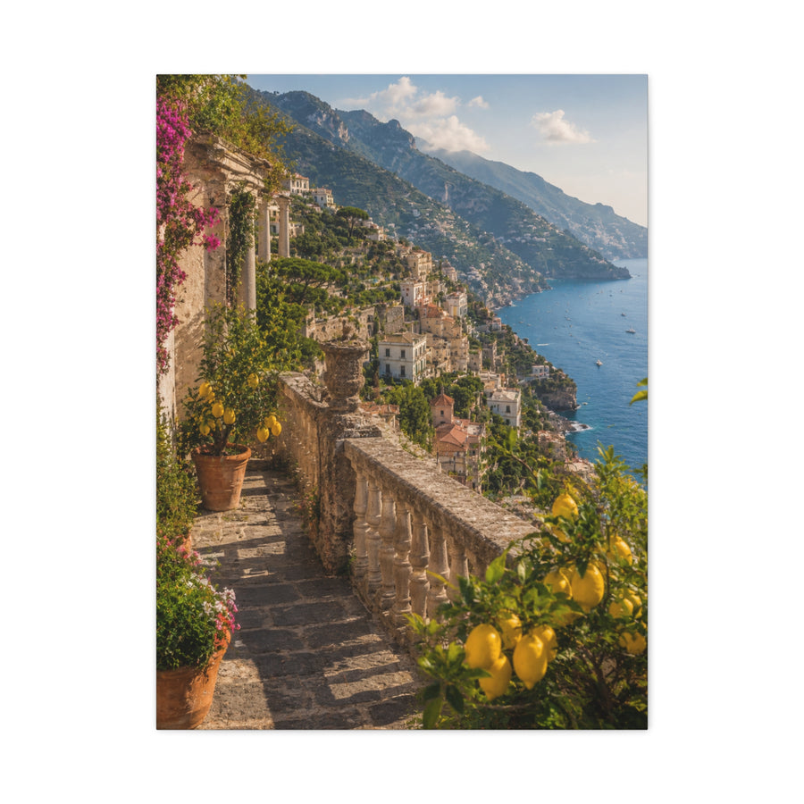 Amalfi Coast Terrace View Wall Art & Canvas Print