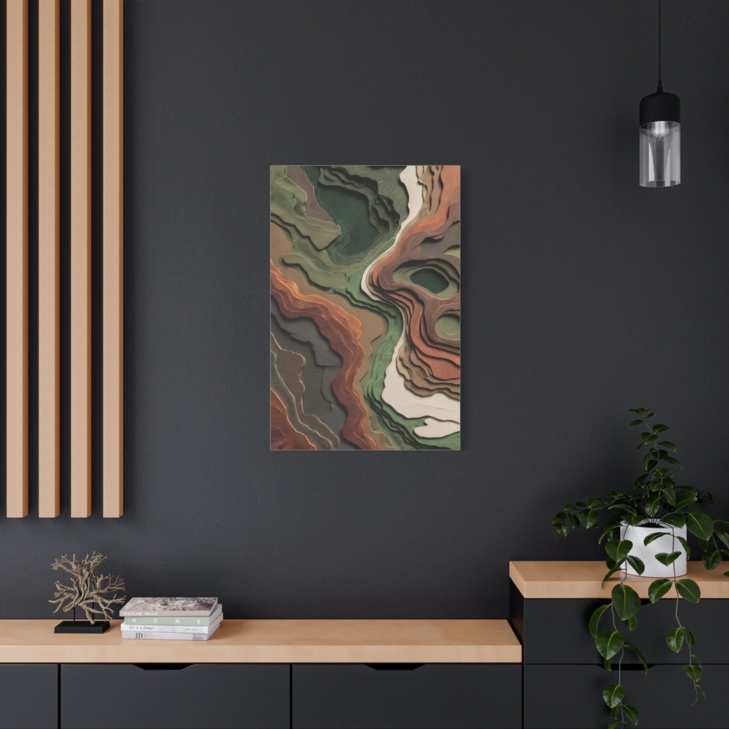 Abstract Terrain Inspired Layered Landscape Wall Art & Canvas Print