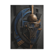 Layered Metal Basketball Sculpture Sports Wall Art & Canvas Print