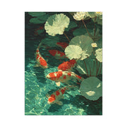 Green Koi Pond Lily Reflection Wall Art & Canvas Print