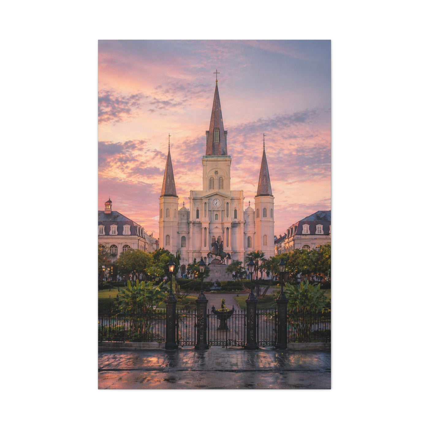 St. Louis Cathedral Sunrise Square Wall Art & Canvas Print