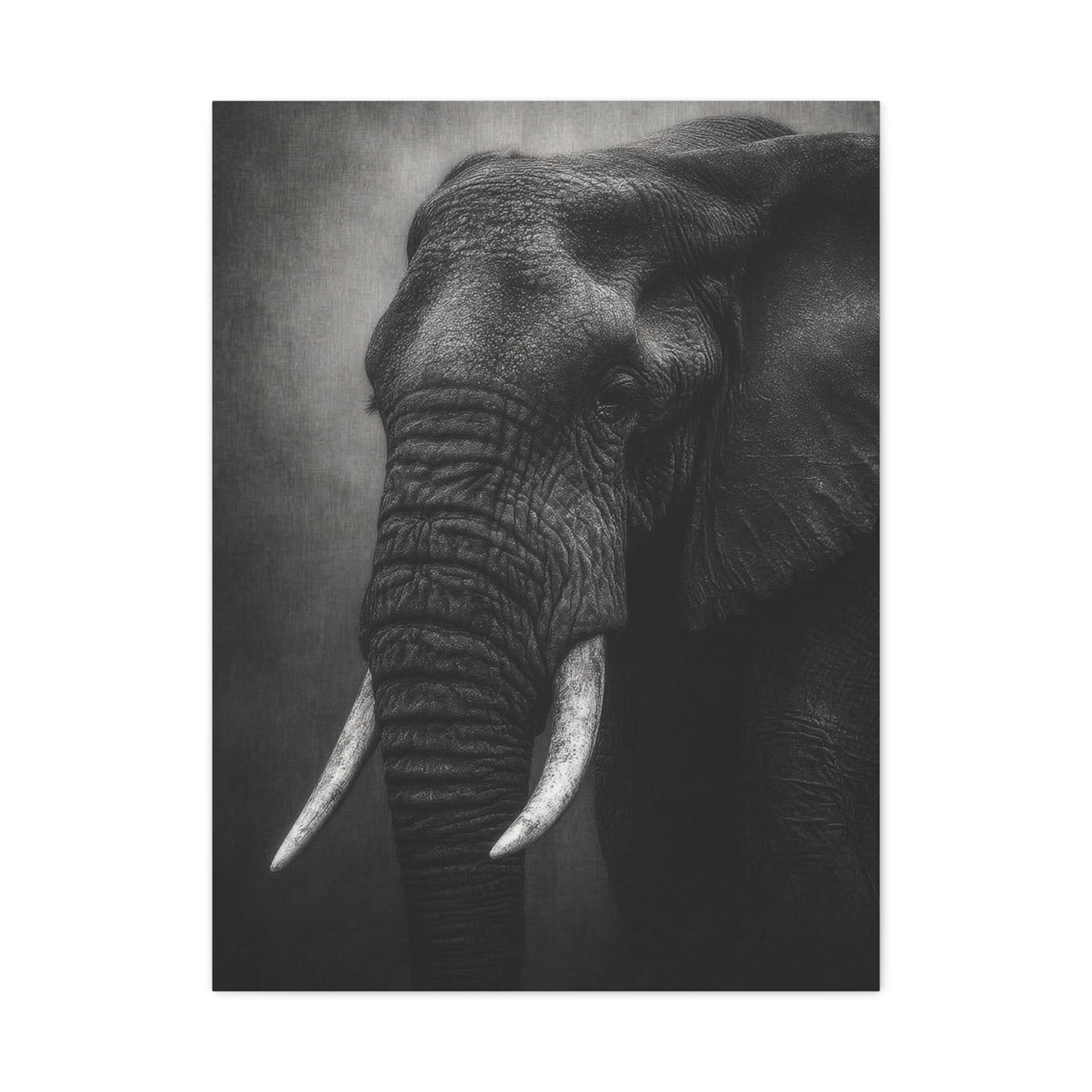Monochrome Elephant Fine Art Portrait Wall Art & Canvas Print