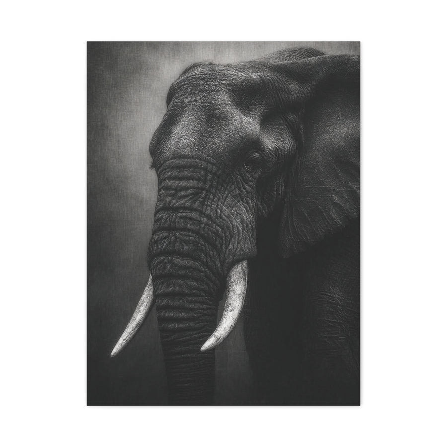 Monochrome Elephant Fine Art Portrait Wall Art & Canvas Print