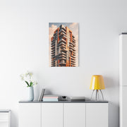 Modern Orange Architectural Tower Wall Art & Canvas Print