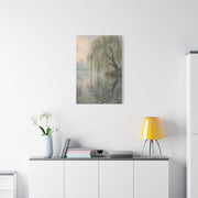 Misty Willow Reflection Lake Trees Wall Art & Canvas Print