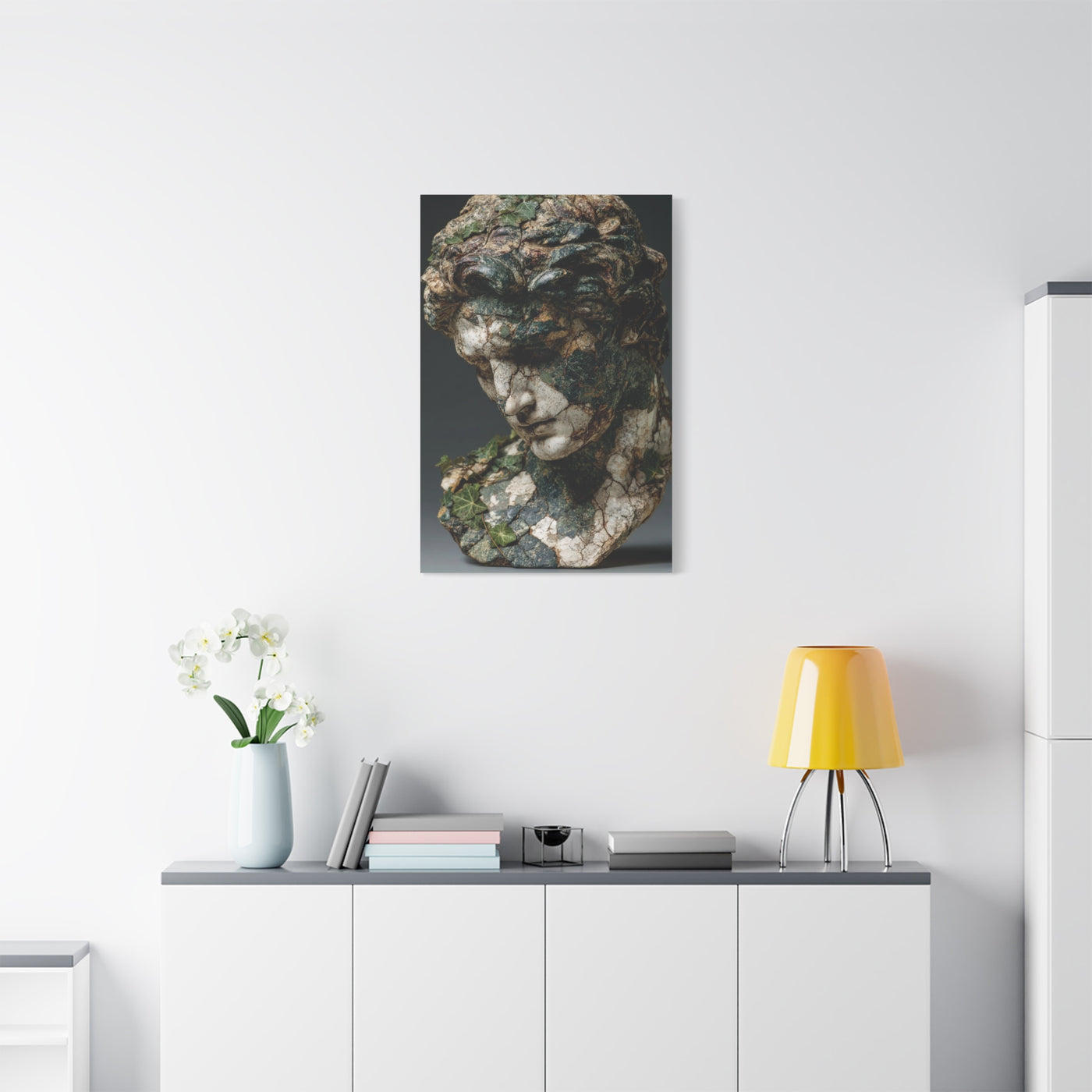Verdigris Marble Bust Sculpture Wall Art & Canvas Print