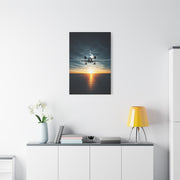 Sunset Runway Lift-Off Jet Wall Art & Canvas Prints