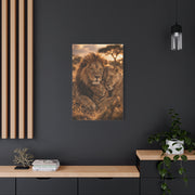 Lion Family Embrace Golden Bond Wall Art & Canvas Print