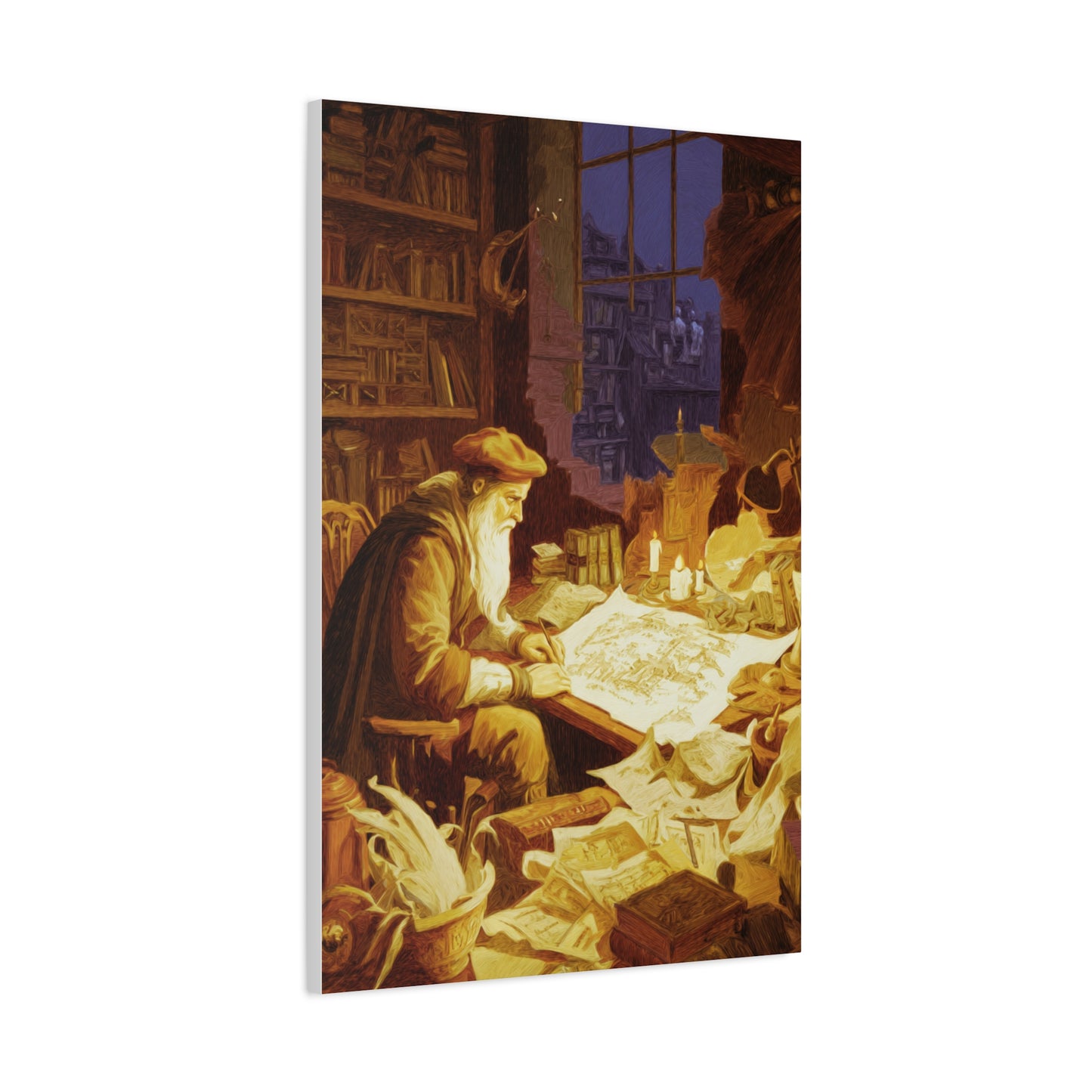 Leonardo da Vinci Working in His Workshop Wall Art & Canvas Print