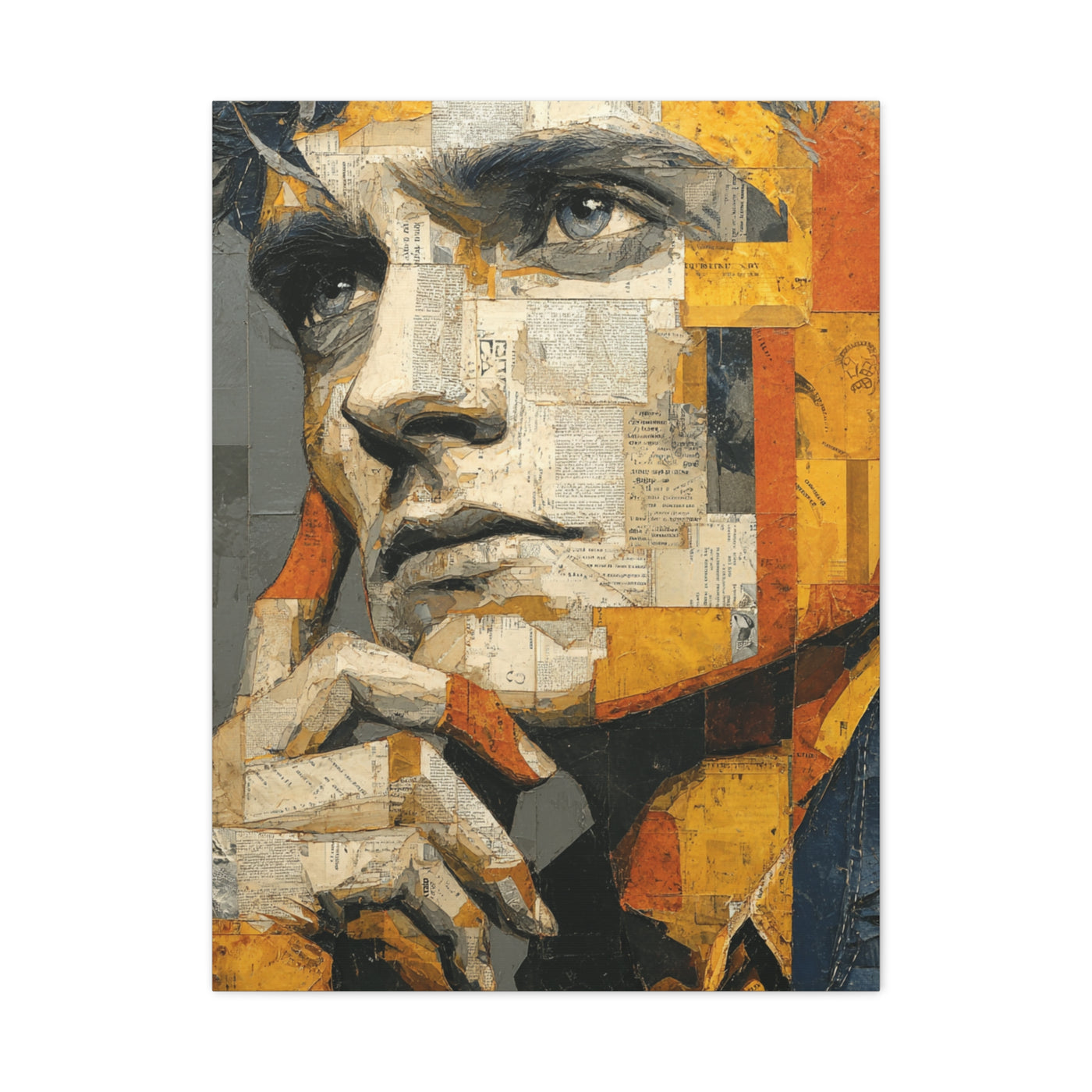 Reflective Thought Portrait Collage Wall Art & Canvas Print