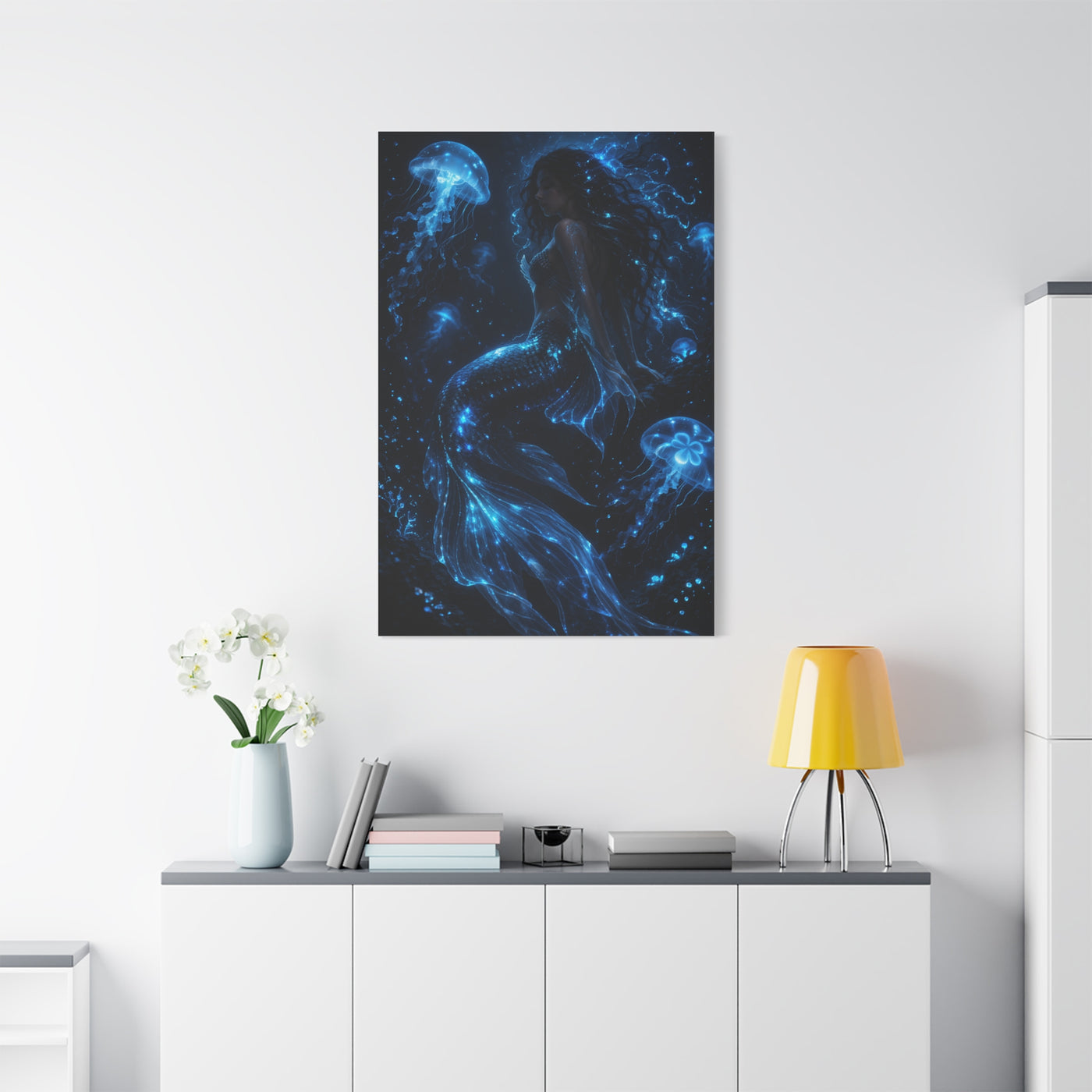 Bioluminescent Deep Sea Mermaid Wall Art & Canvas Print