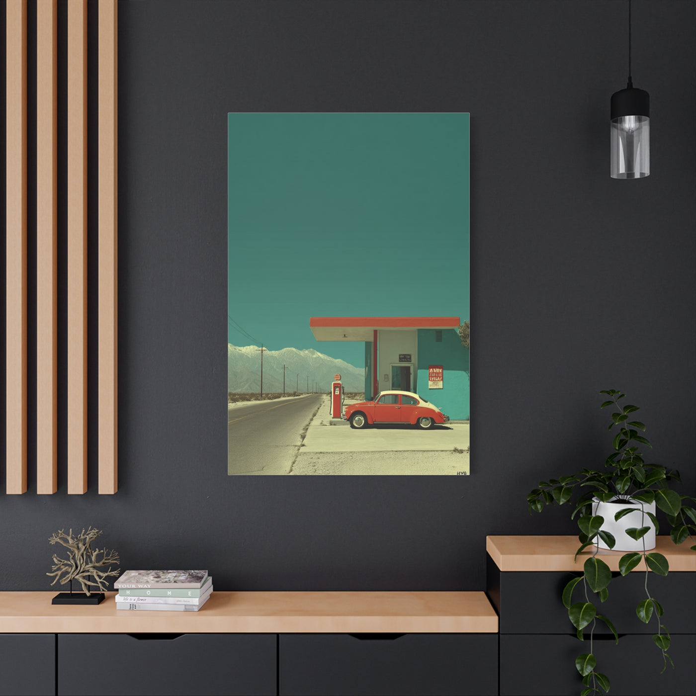 Minimal Desert Station Composition Wall Art & Canvas Print