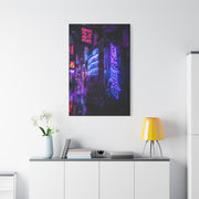Cyberpunk Neon Vending Alley Street Wall Art & Canvas Print