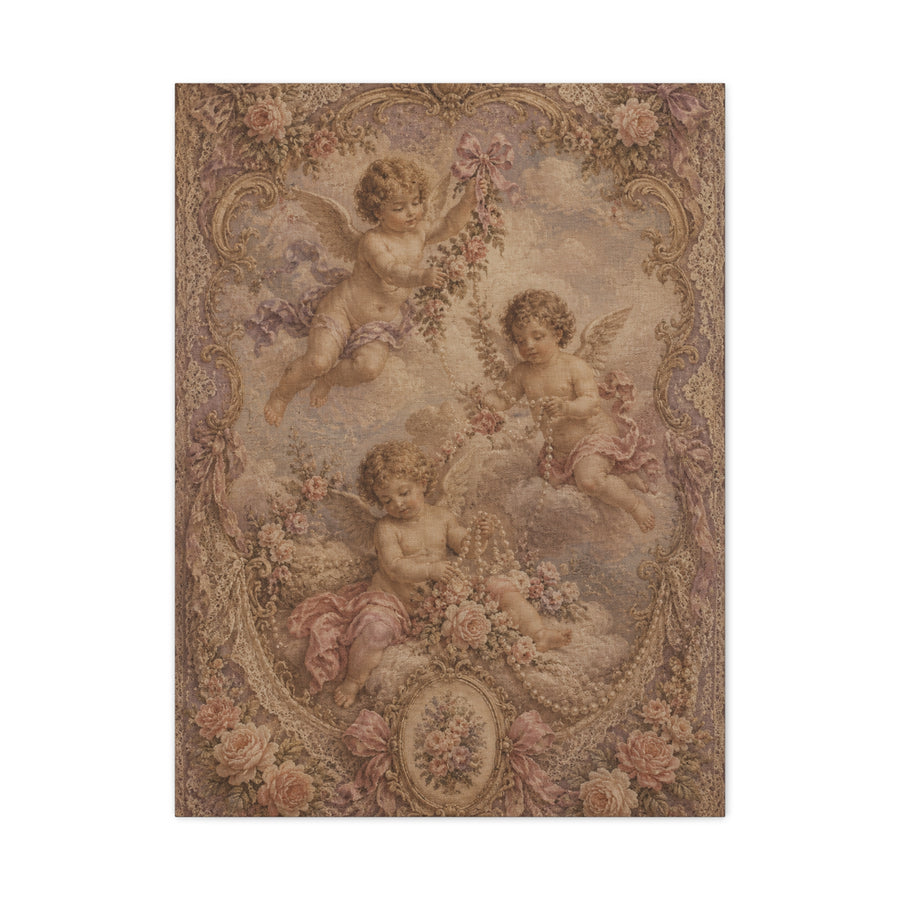 Vintage Cherub Romance Tapestry Wall Art & Canvas Print