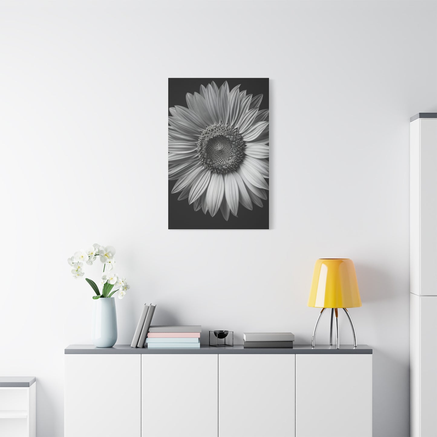 Velvet Orchid Bloom in Monochrome Wall Art & Canvas Prints