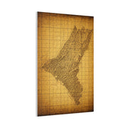 Sepia Gridland Treasure Chart Wall Art & Canvas Prints