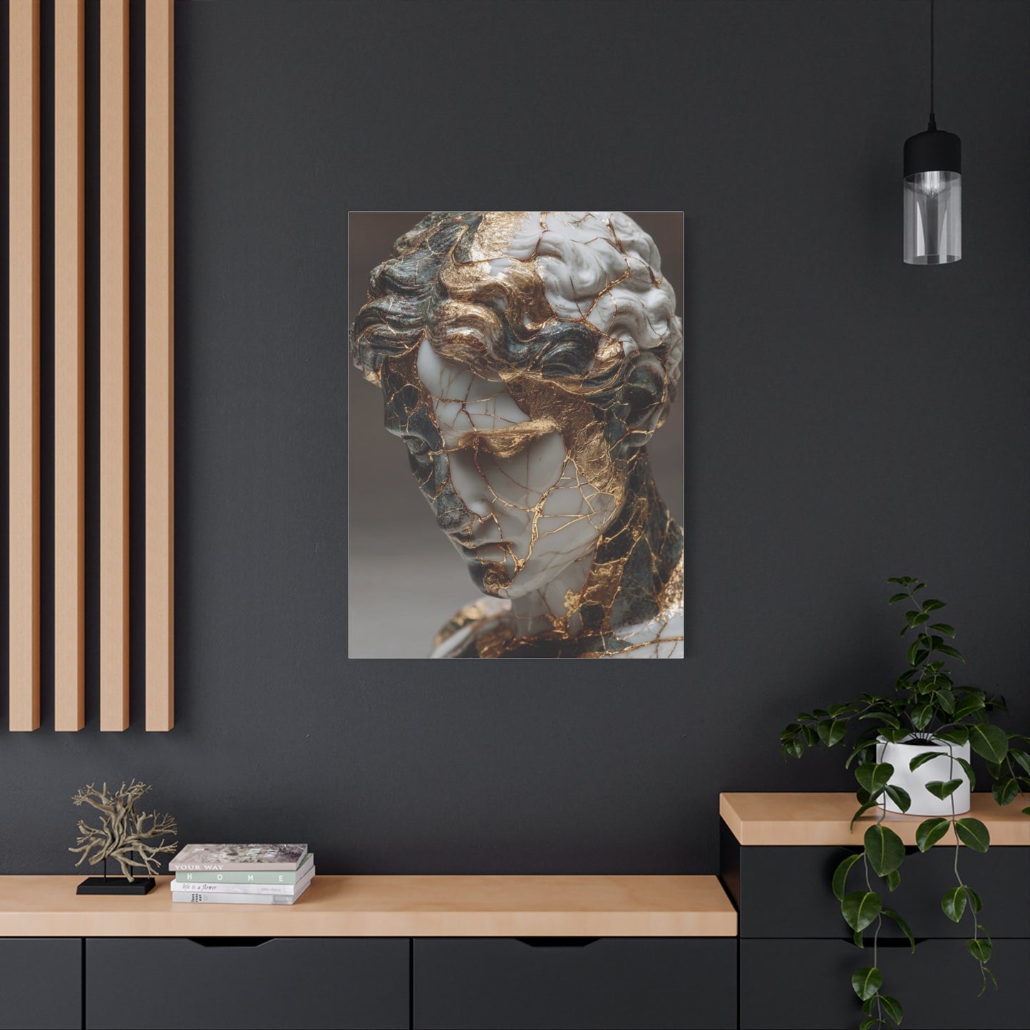 Marble And Gold Kintsugi Sculpture Wall Art & Canvas Print