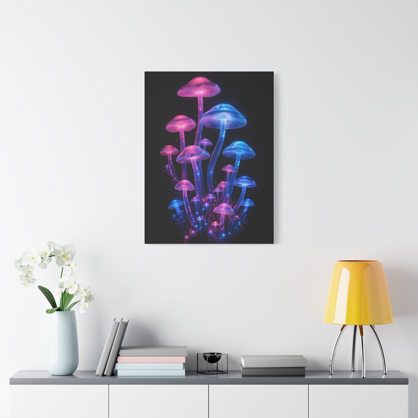 Neon Fungi Luminescence Wall Art & Canvas Print
