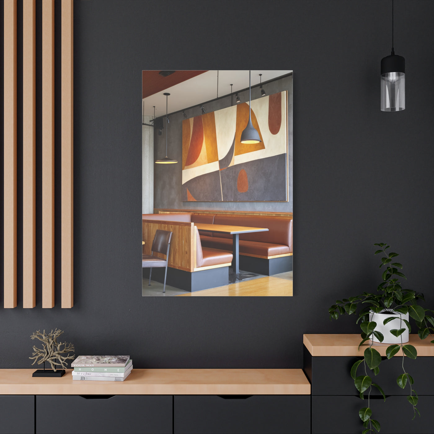 Warm Geometric Restaurant Booth Wall Art & Canvas Print