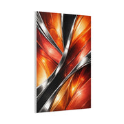Chrome and Orange Liquid Abstraction Wall Art & Canvas Print