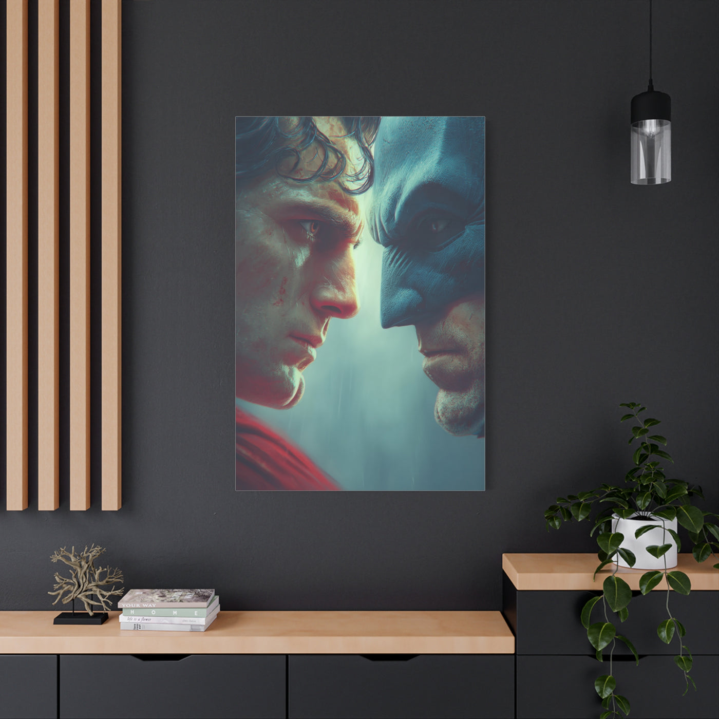 Batman vs Superman Intense Close-Up Poster Wall Art & Canvas Print