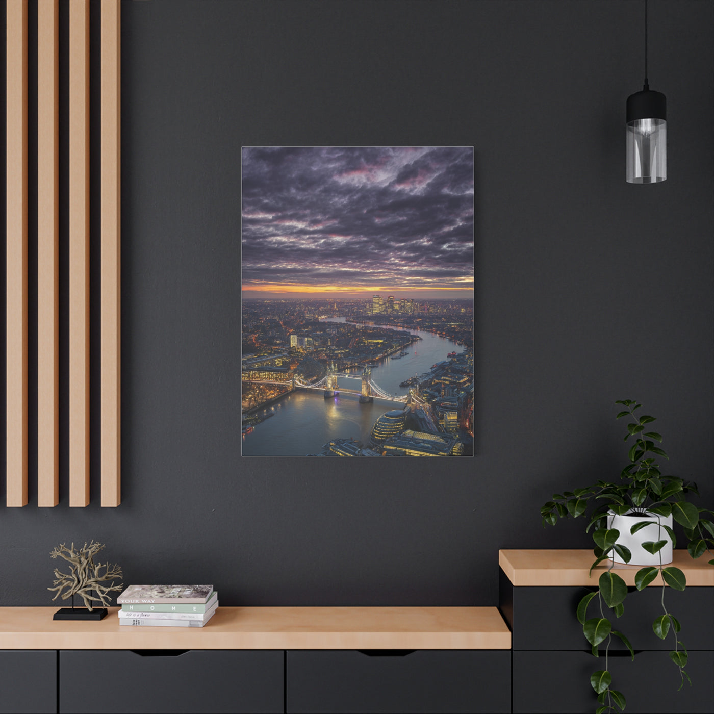 London Skyline Twilight Over the River Thames Wall Art & Canvas Print