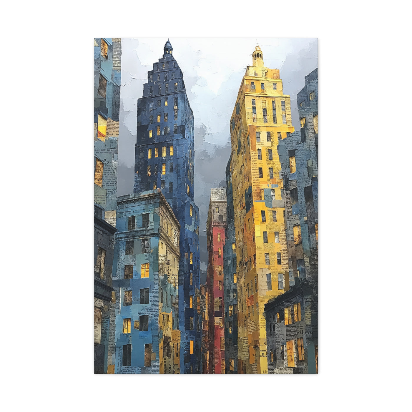 Urban Skyline Collage Composition Wall Art & Canvas Print